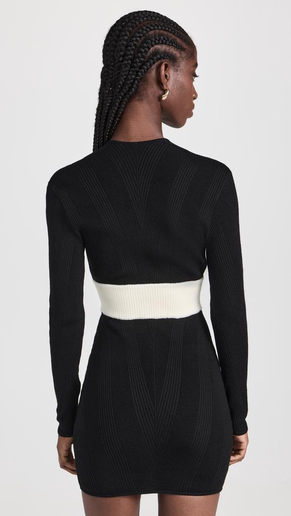 Victor Glemaud U Front Long Sleeve Mini Dress