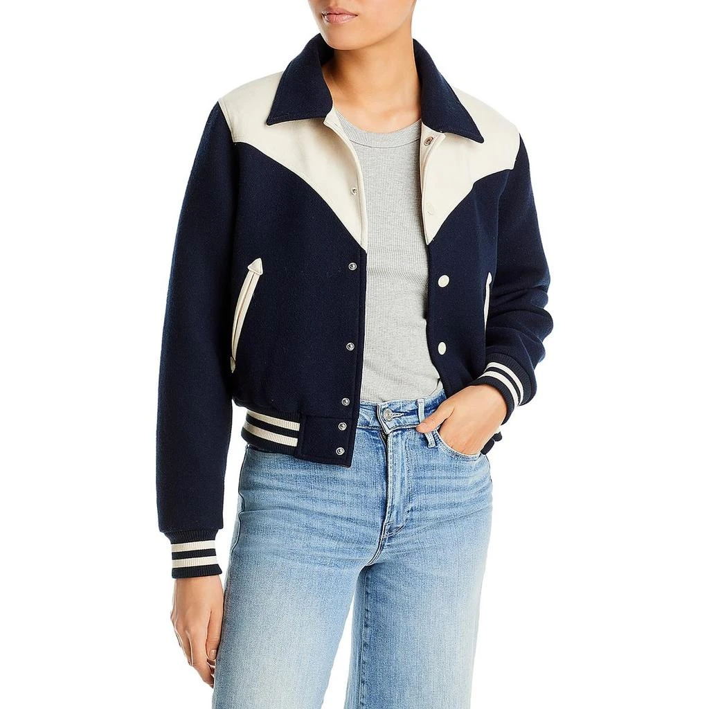 MOTHER Womens Wool Blend Wool Bomber Jacket 3