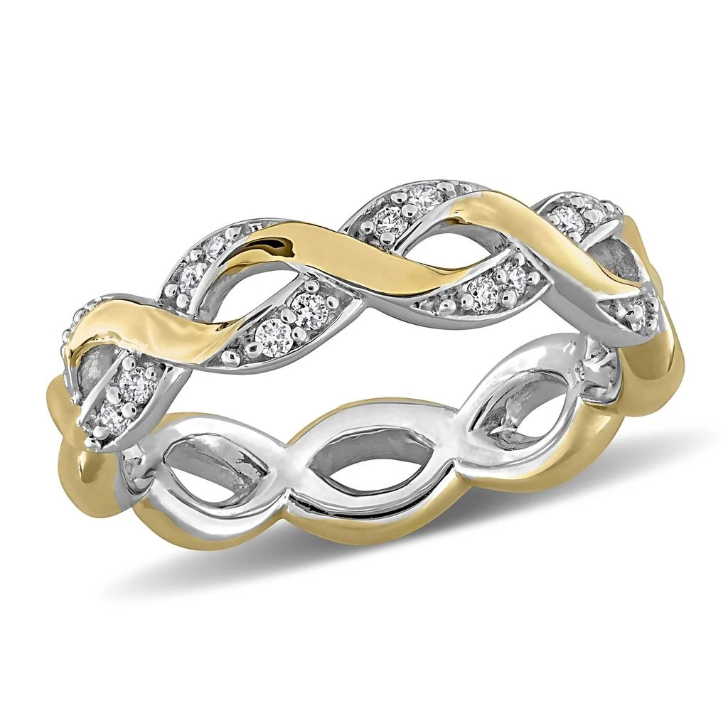 Mimi 
Max Created Forever 1/6ct TW Lab-Grown Diamond Infinity Eternity Ring Two-Tone Sterling Silver