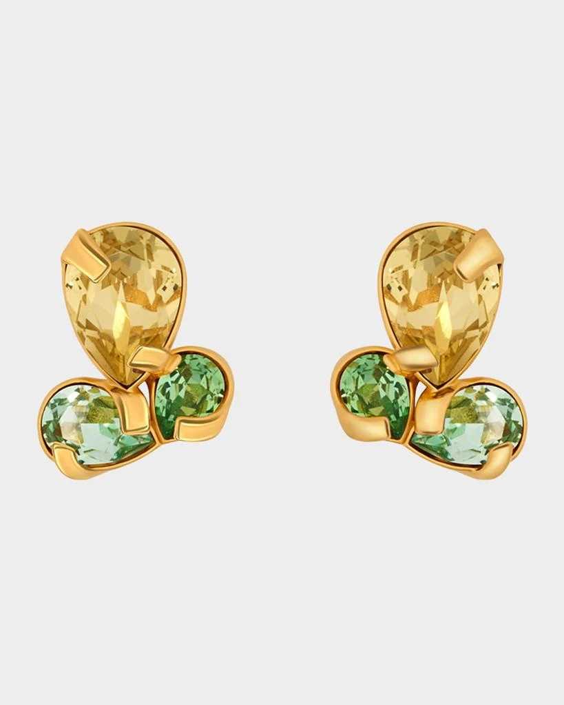 Oscar de la Renta Pear Rhinestone Cluster Stud Earrings