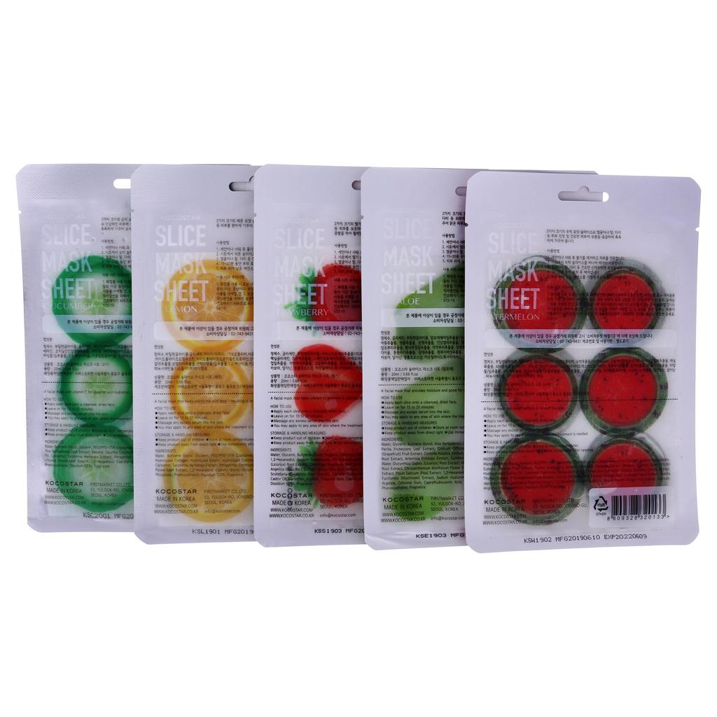 Kocostar Slice Sheet Mask Bestseller Kit by Kocostar for Unisex - 5 Count Mask