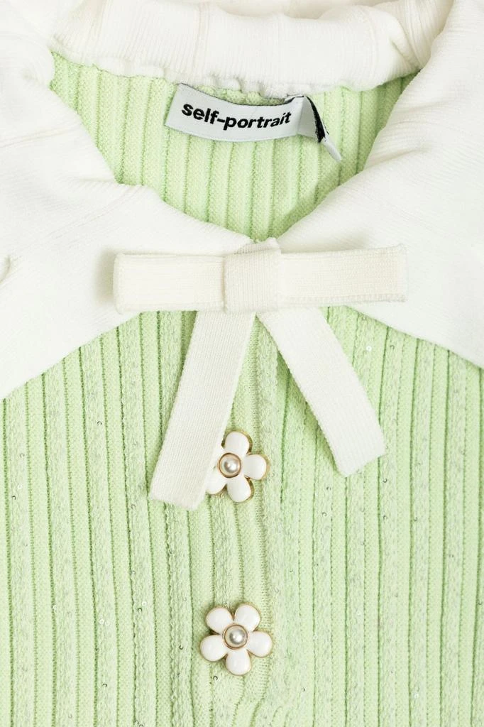 green emerald velvet dress Self-Portrait Ribbed Knit Polo Collar Midi Dress main image 0