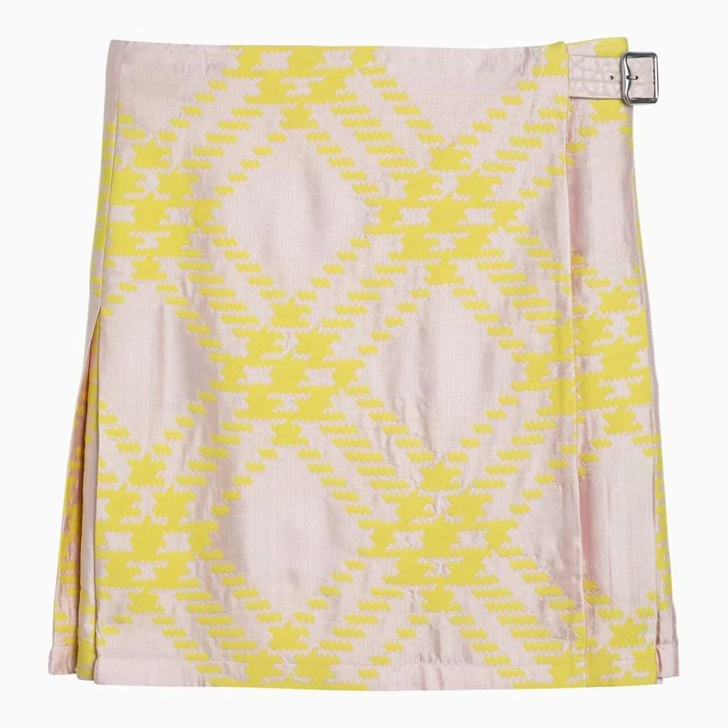 Burberry Burberry Pink/Yellow Kilt With Check Pattern 1
