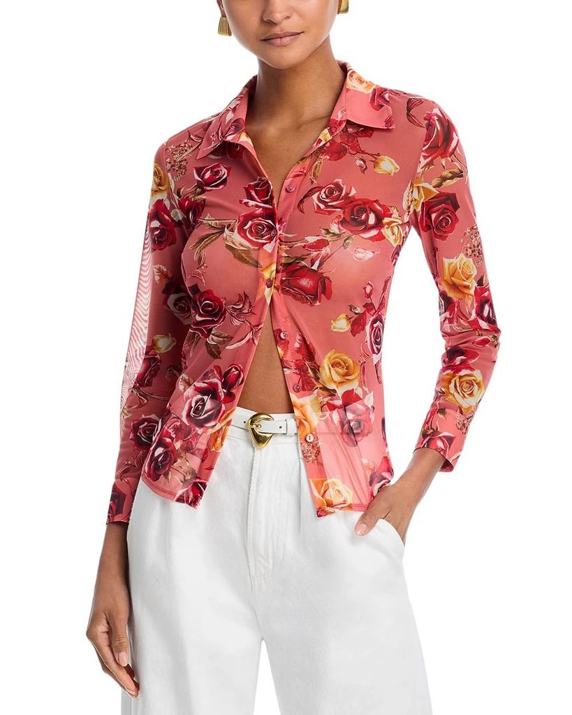 L'Agence Indiana Floral Fitted Long Sleeve Blouse 1