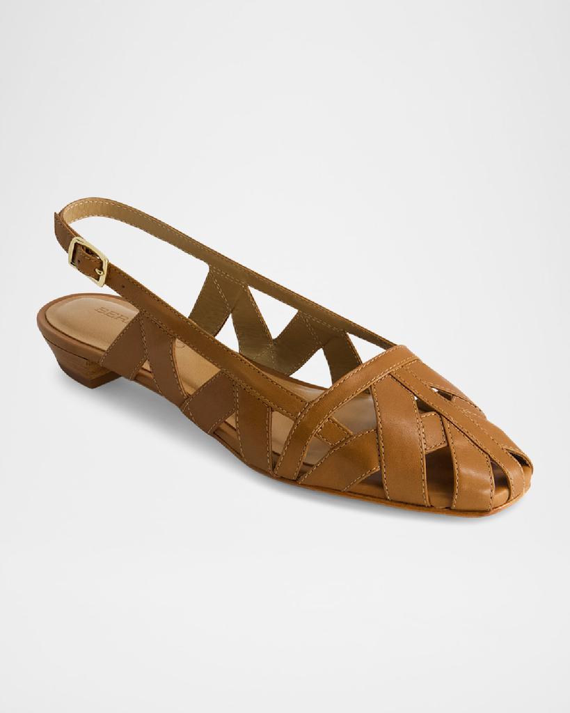 Bernardo Glinda Woven Leather Slingback Ballerina Flats