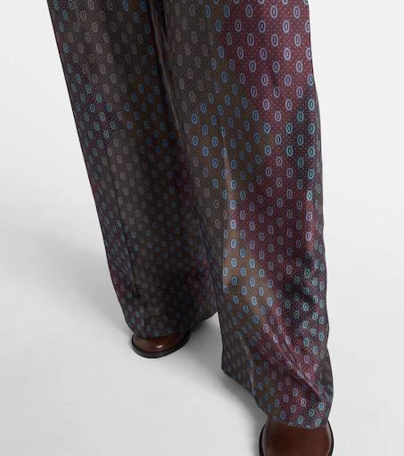 Dries Van Noten Printed silk satin straight pants 5