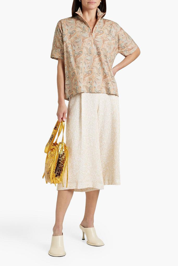 ROSETTA GETTY Printed cotton-blend poplin top
