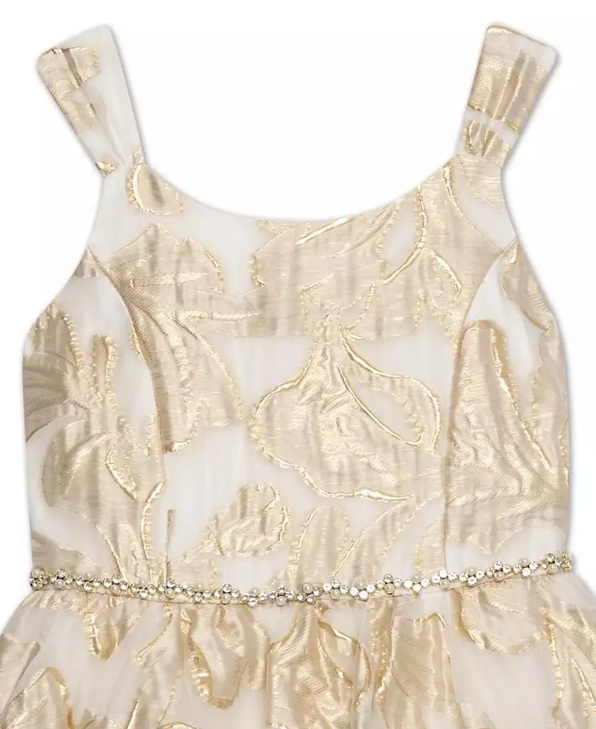 Speechless Big Girls Golden Jacquard Fit and Flare Dress 2