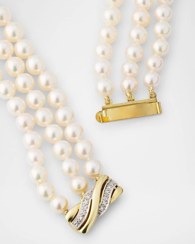 BELPEARL 14K Yellow Gold 3-Row Graduated Akoya Pearl Necklace, 19.5"L 4