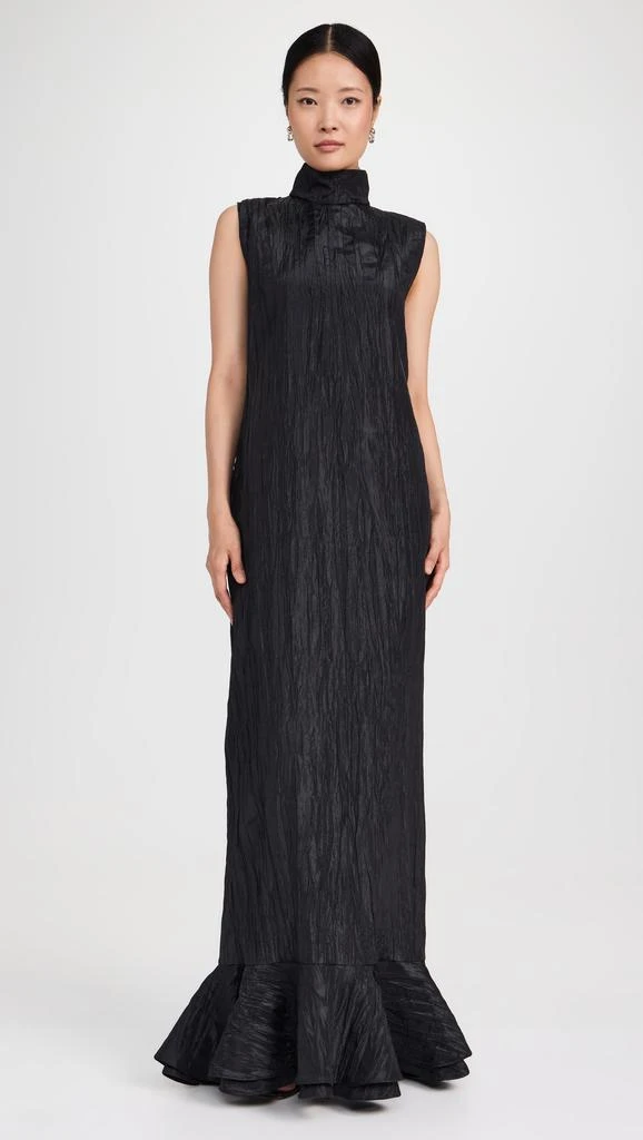 Dur Doux Black Crinkle Taffeta Gown 1