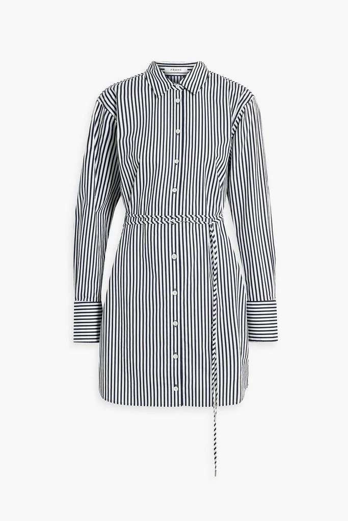 FRAME Striped cotton-poplin mini shirt dress 1