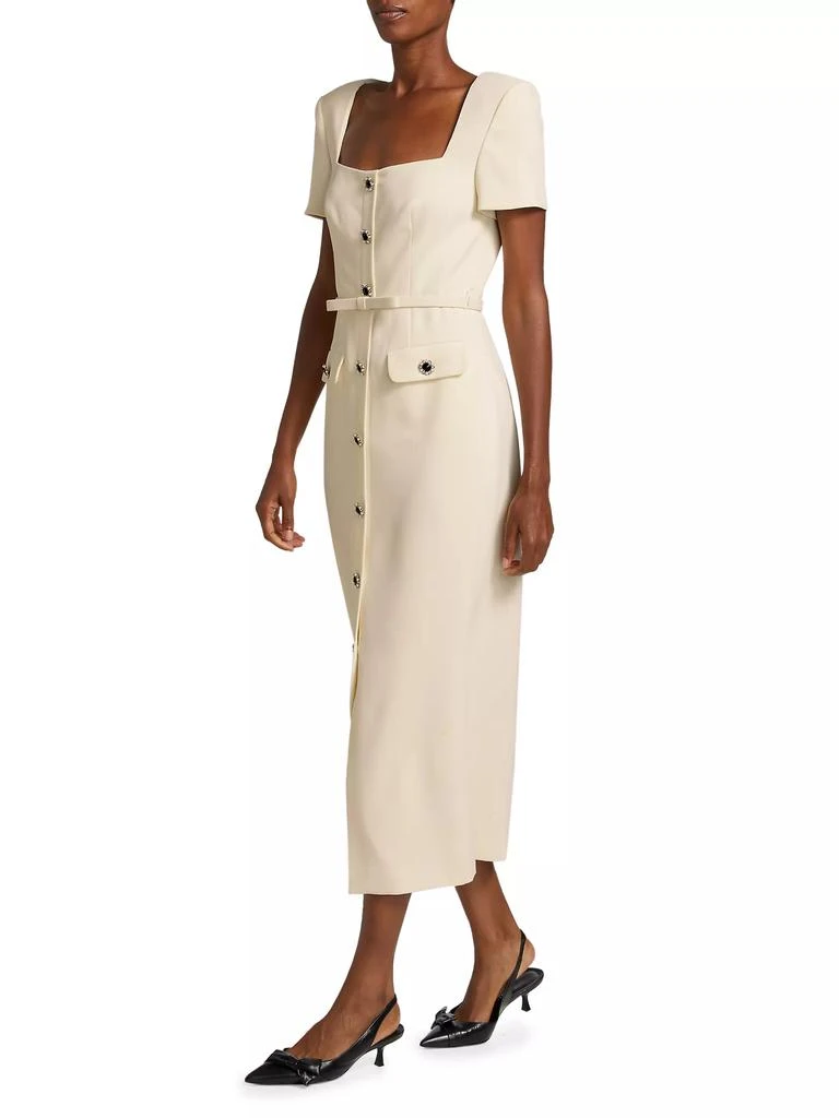Self Portrait Crêpe Button-Front Midi-Dress 4