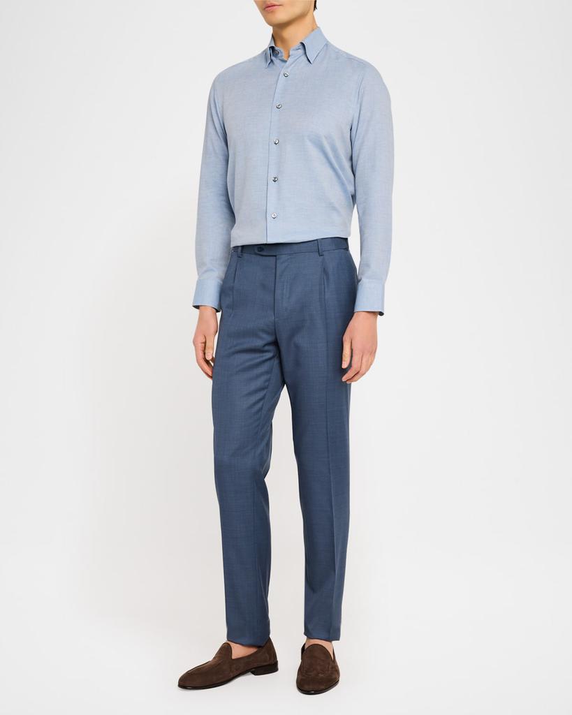 Brioni Men's Wool Sharkskin Trousers