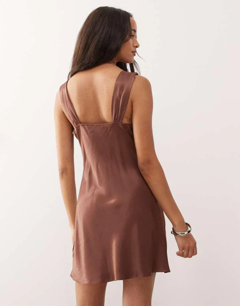 Reclaimed Vintage satin mini dress with lace trims in brown  On Sale Now  with Up to 44% Off | Discover Exclusive Deals & Savings at BeyondStyle   Authentic Reclaimed Vintage Home|women