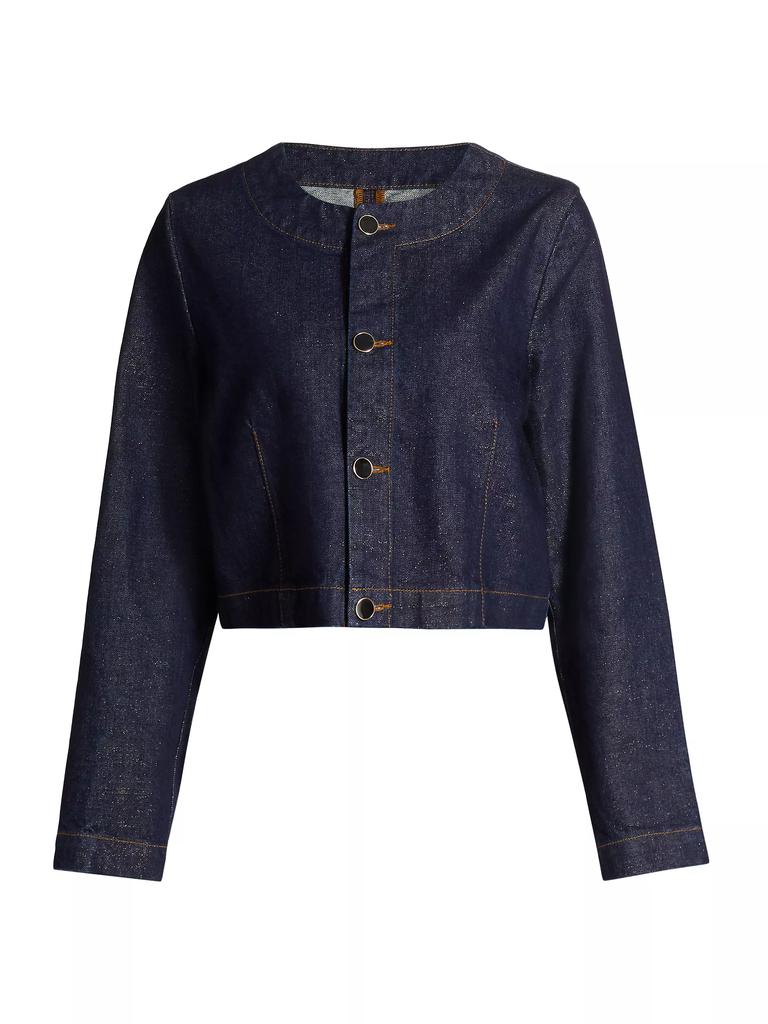 Fendi TWO-TONE DENIM JACKET WITH LOGO BUTTONS - Jackets