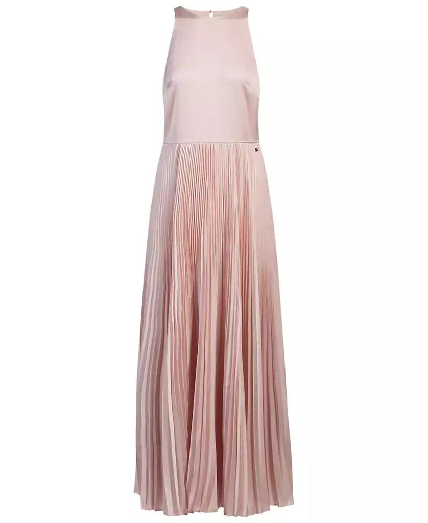 chinese dress ladies Women's Pleated Maxi Satin Dress Xs / Black