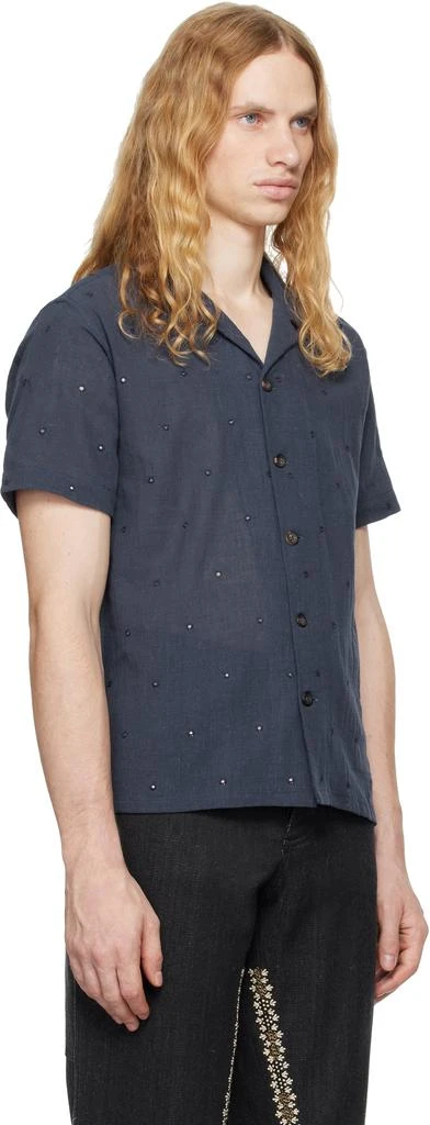 Kartik Research Navy Mirror Camp Shirt 2