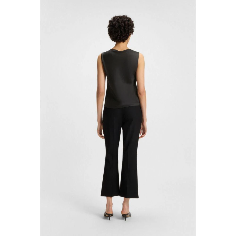 Hugo Boss Sleeveless cowl-neck blouse in stretch silk 4