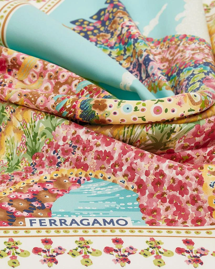 Salvatore Ferragamo Palazzo Print Silk Scarf 3