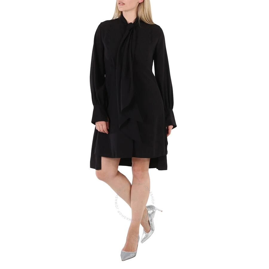Chloé Ladies Black Pussy Bow Scallop Shift Dress 1