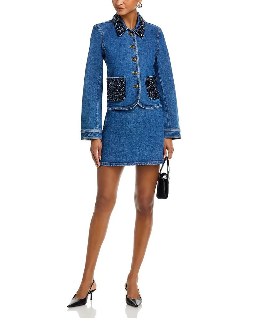 Cinq à Sept Rhinestone Denim Amara Jacket 6