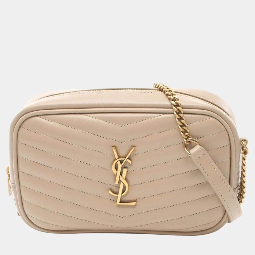 Yves Saint Laurent Saint Laurent Leather Beige LOU Shoulder Bag 1