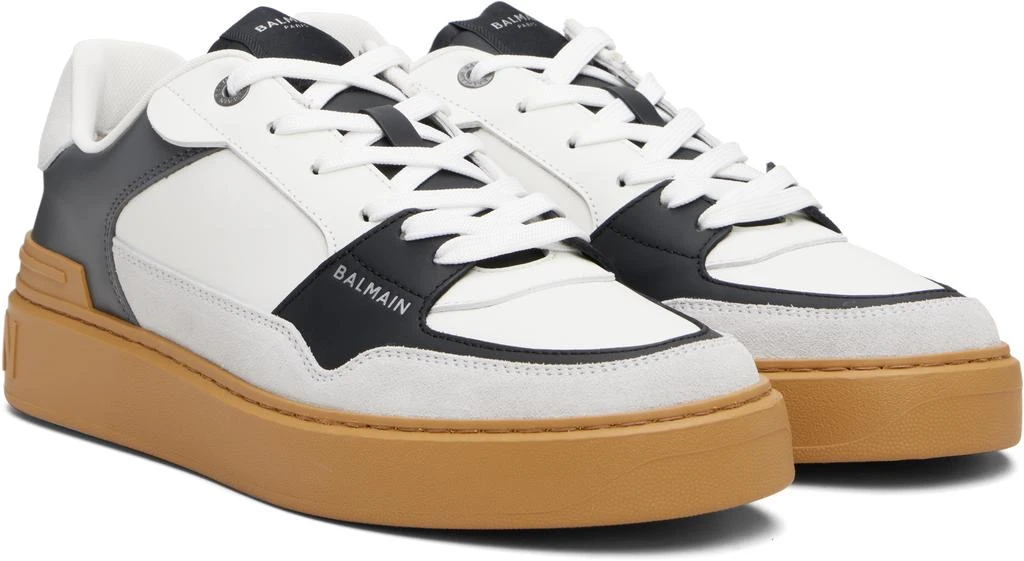 Balmain White 
Gray B-Court Flip Sneakers 4