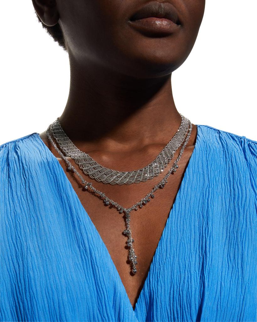 Platinum Born Platinum Beaded Y-Drop Necklace