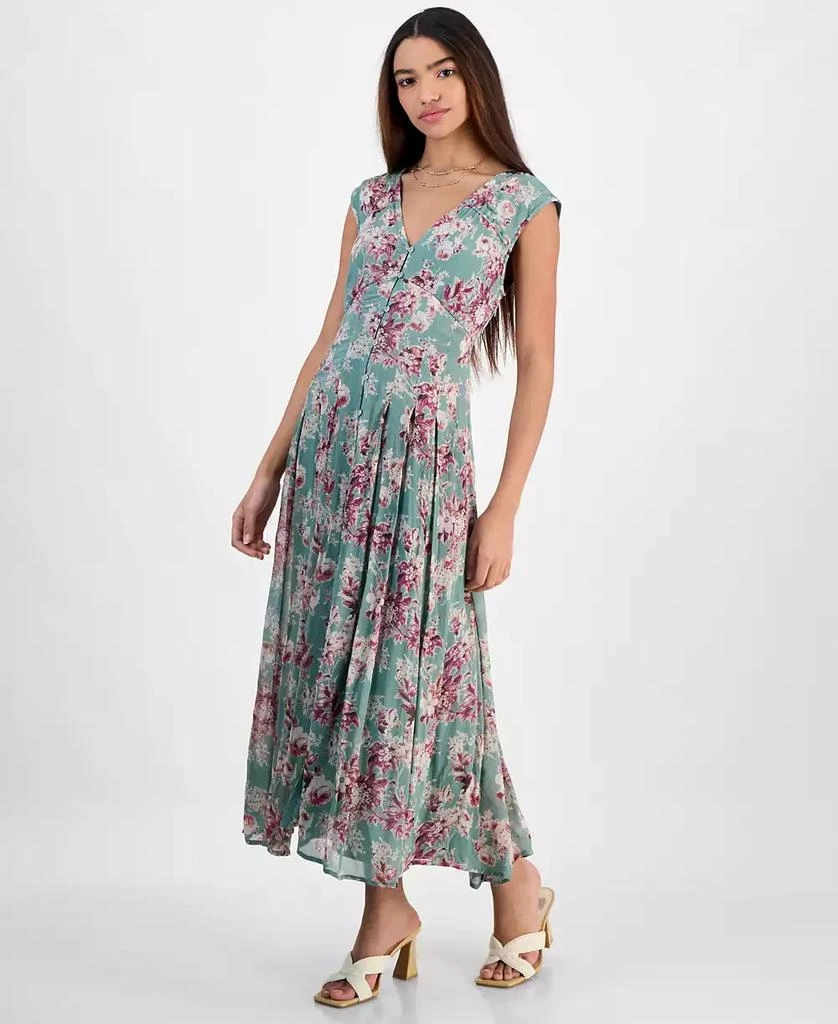 Lucky Brand Women's Pleated Button Down Midi Dress 1