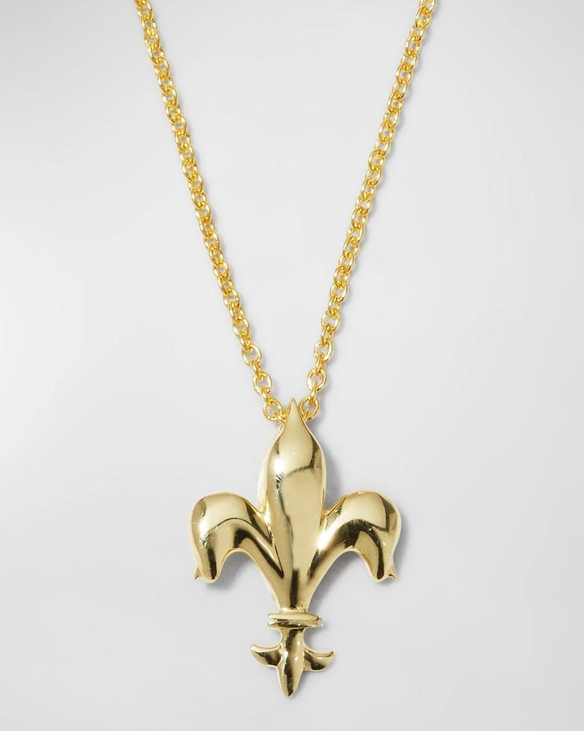 Roberto Coin Fleur de Lise Necklace in Yellow Gold
