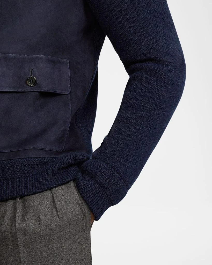 Ralph Lauren Men's Suede-Front Cashmere Cardigan 7