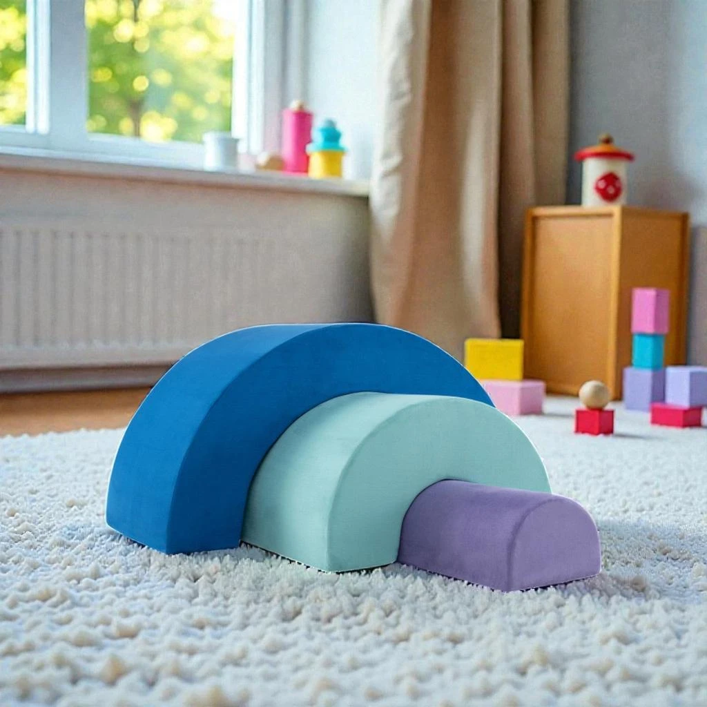 Hivvago Foam Rainbow Climber Set with Washable Fabric Covers for Kids