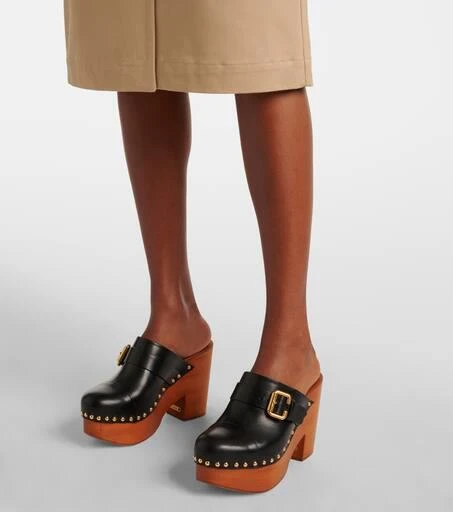 Chloé Jeannette studded leather clogs 4