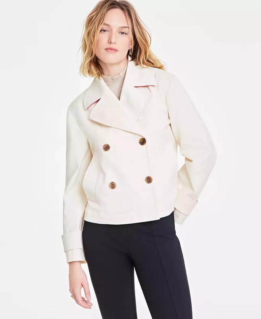 On 34th Women's Woven Solid Cropped Peacoat, Exclusively at Macy's