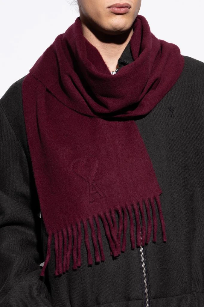 AMI Wool scarf with fringes 3