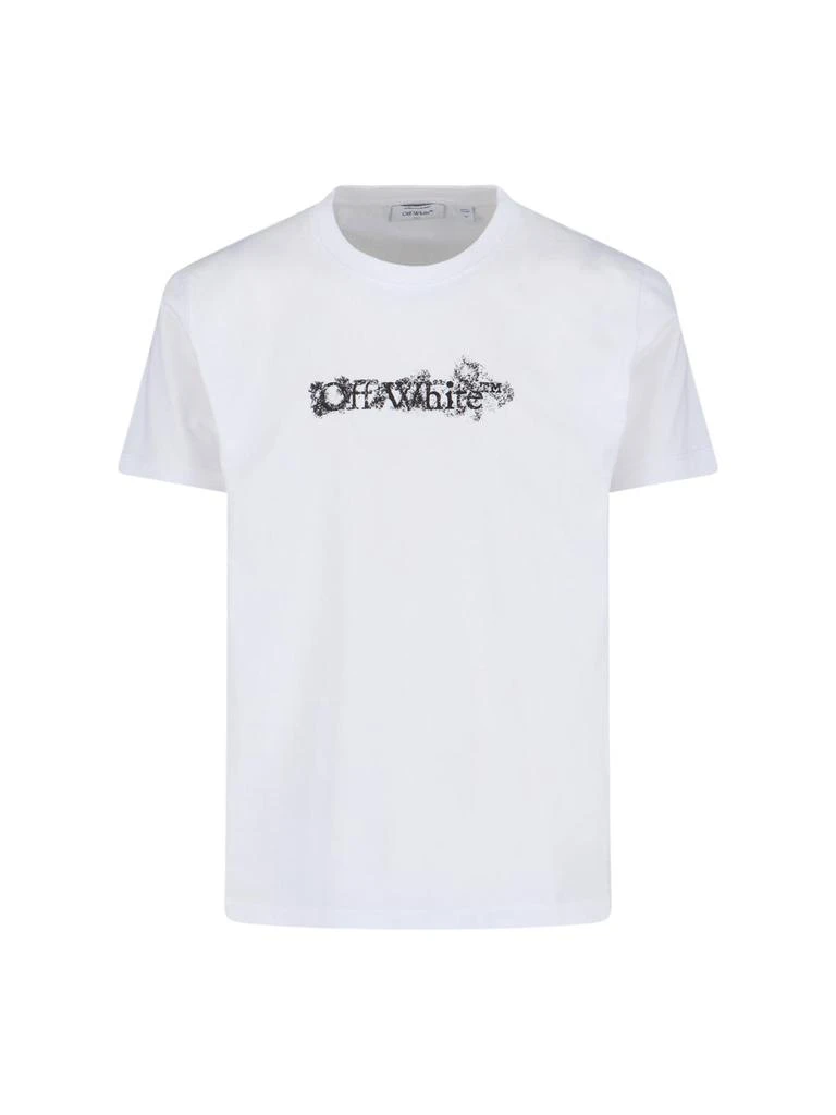 Off-White Graphic Crew Neck T-Shirt With Distressed Arrow Design