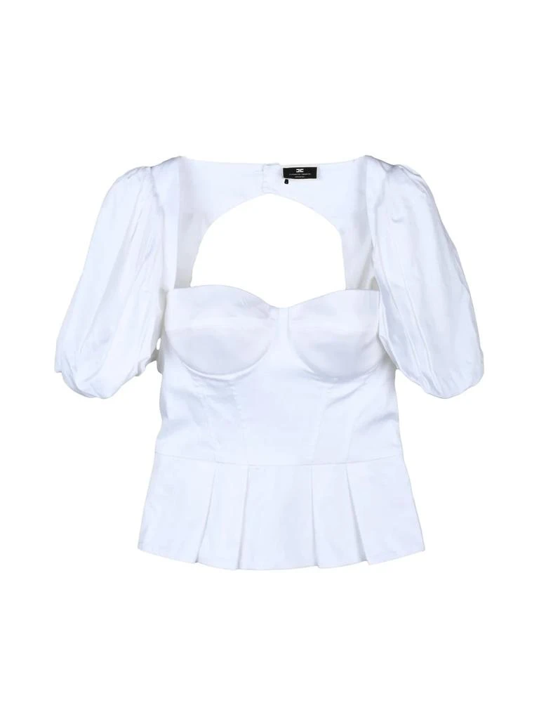 ELISABETTA FRANCHI White Cotton Elastane Women Bustier Top
