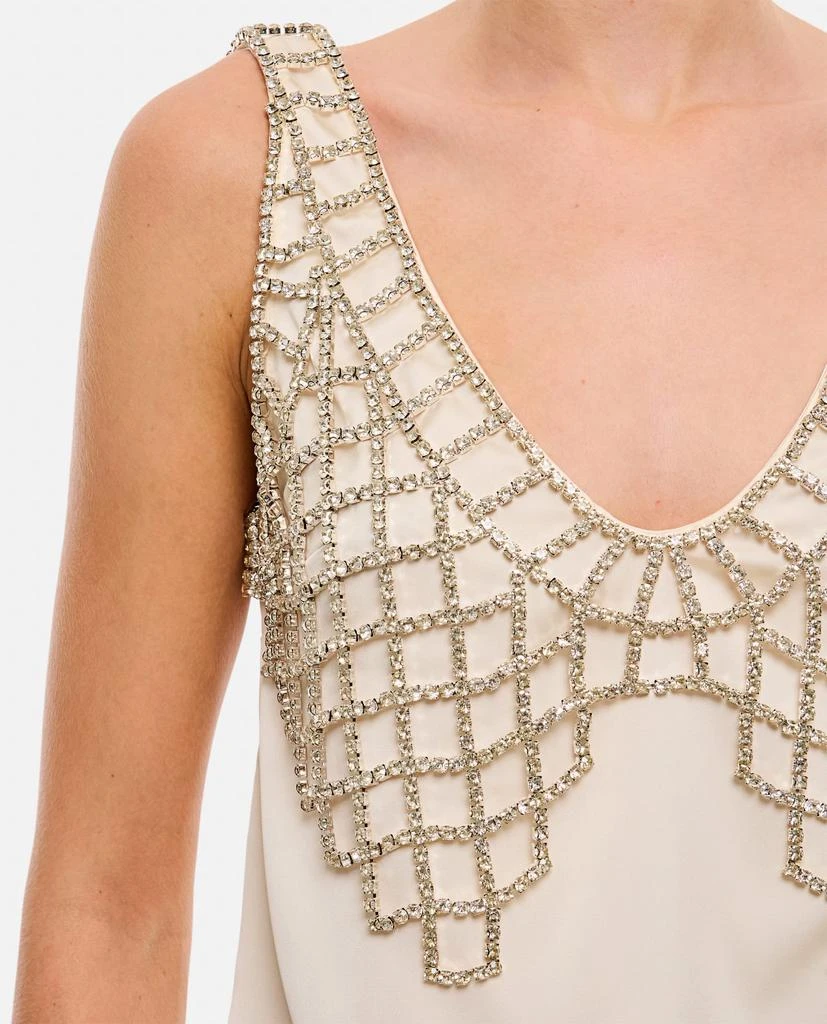 Self Portrait Cream Satin Diamante Bralette Top 3
