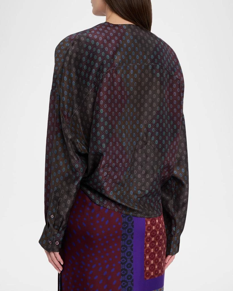 Dries Van Noten Camiel Printed Long-Sleeve Wrap Top 3