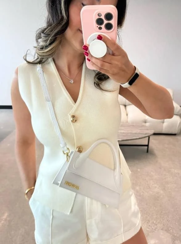 shoulder bag white long chiquito jacquemus