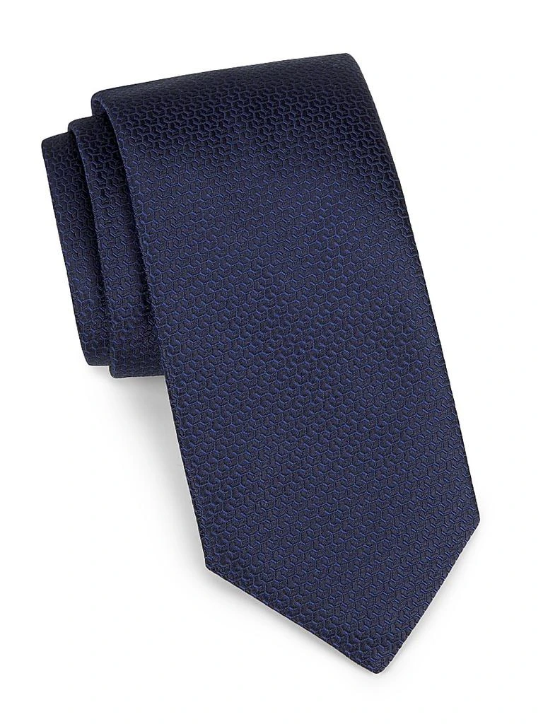 Canali Neat Geometric Silk Tie 1