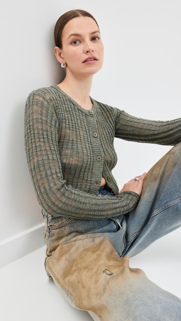 Acne Studios Slub Linen Short Cardigan