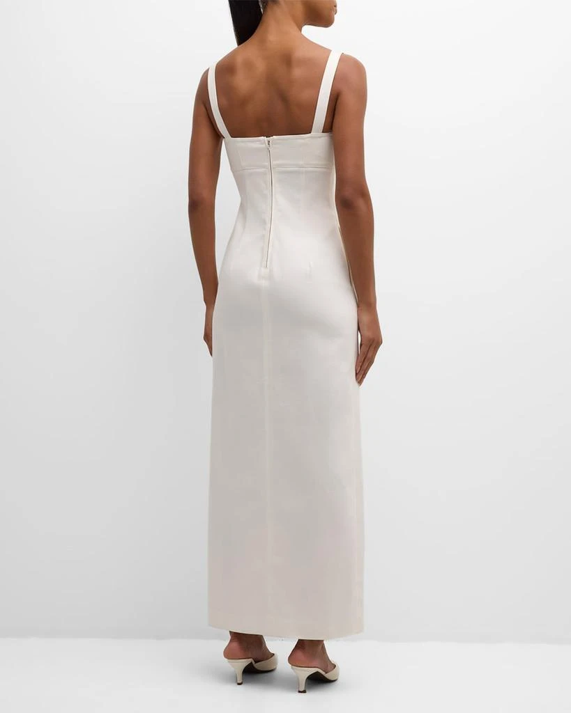 Adam Lippes Camille Button-Front Sleeveless Denim Maxi Dress 5