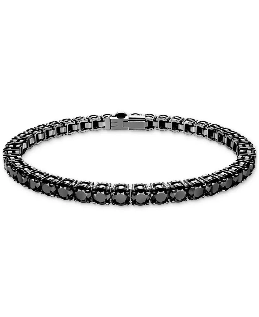 Swarovski Medium Ruthenium-Plated Jet Crystal Tennis Bracelet 1