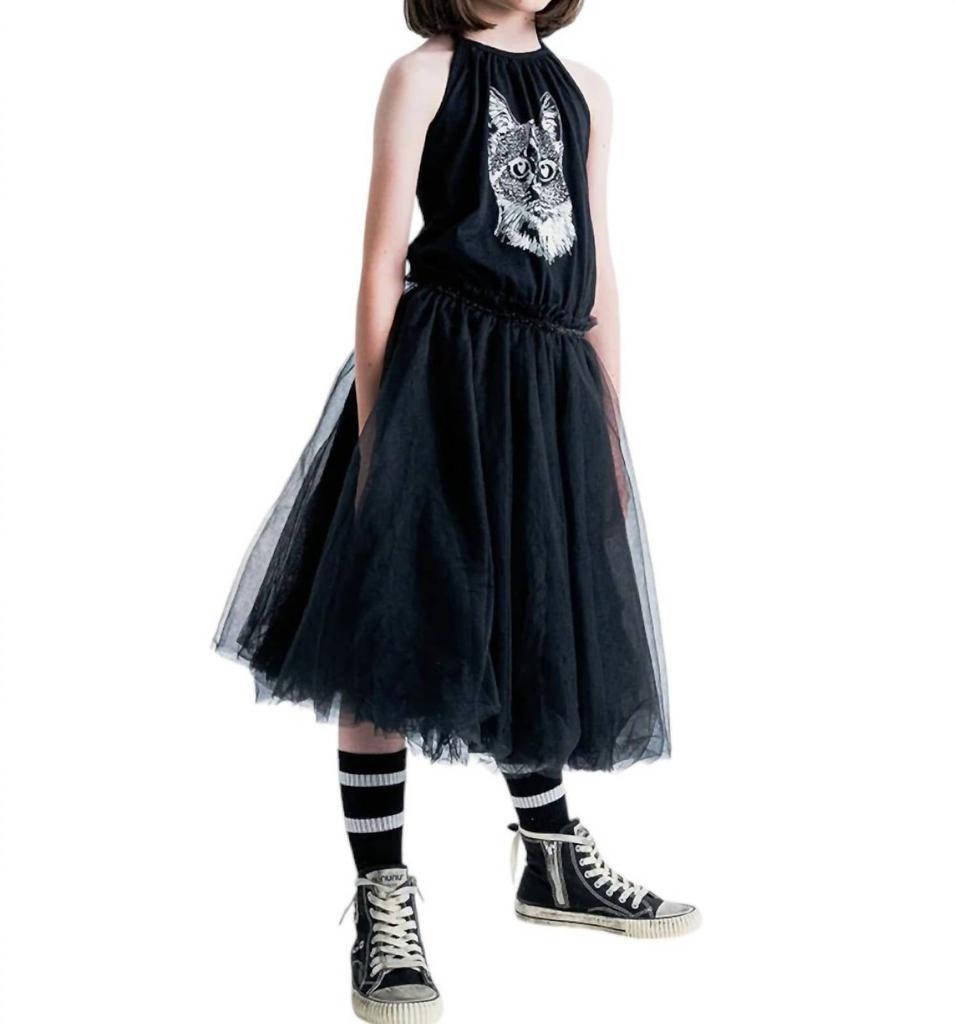 Nununu Girls's Cool Cat Collar Dress