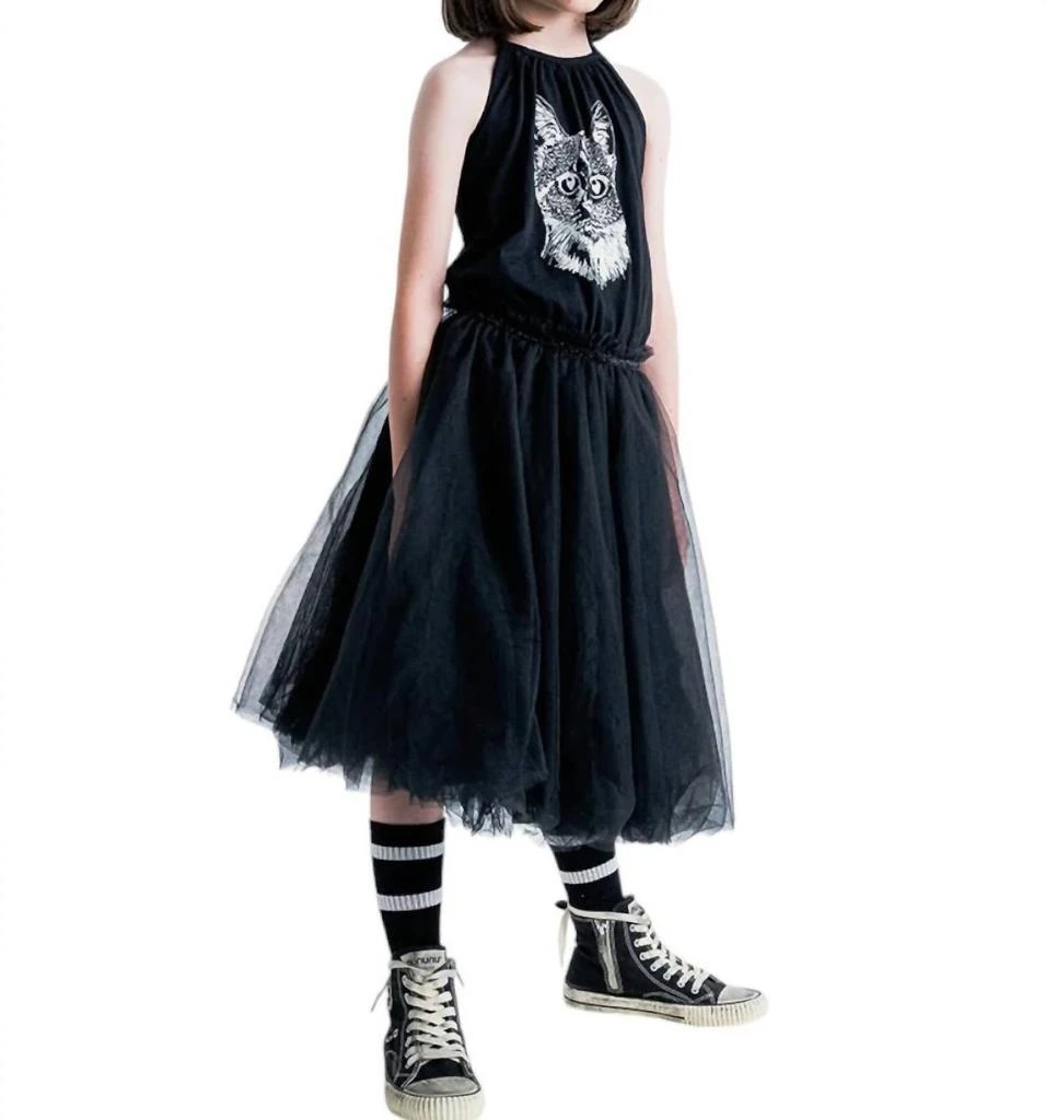 Nununu Girls's Cool Cat Collar Dress 2