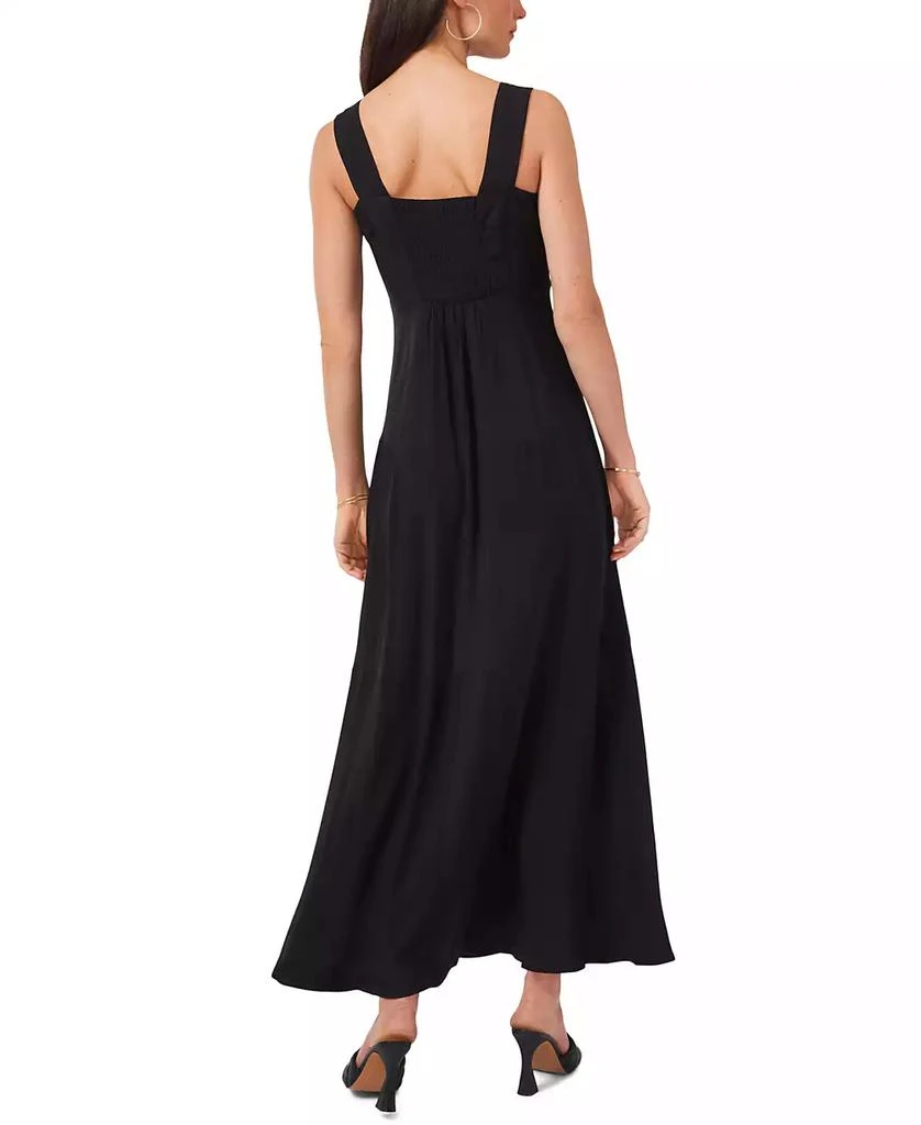 Vince Camuto Women's Challis Square-Neck Smocked-Back Sleeveless Maxi Dress, XS- 5