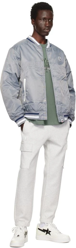 AAPE Gray 'AAPE Now' Bomber Jacket 4