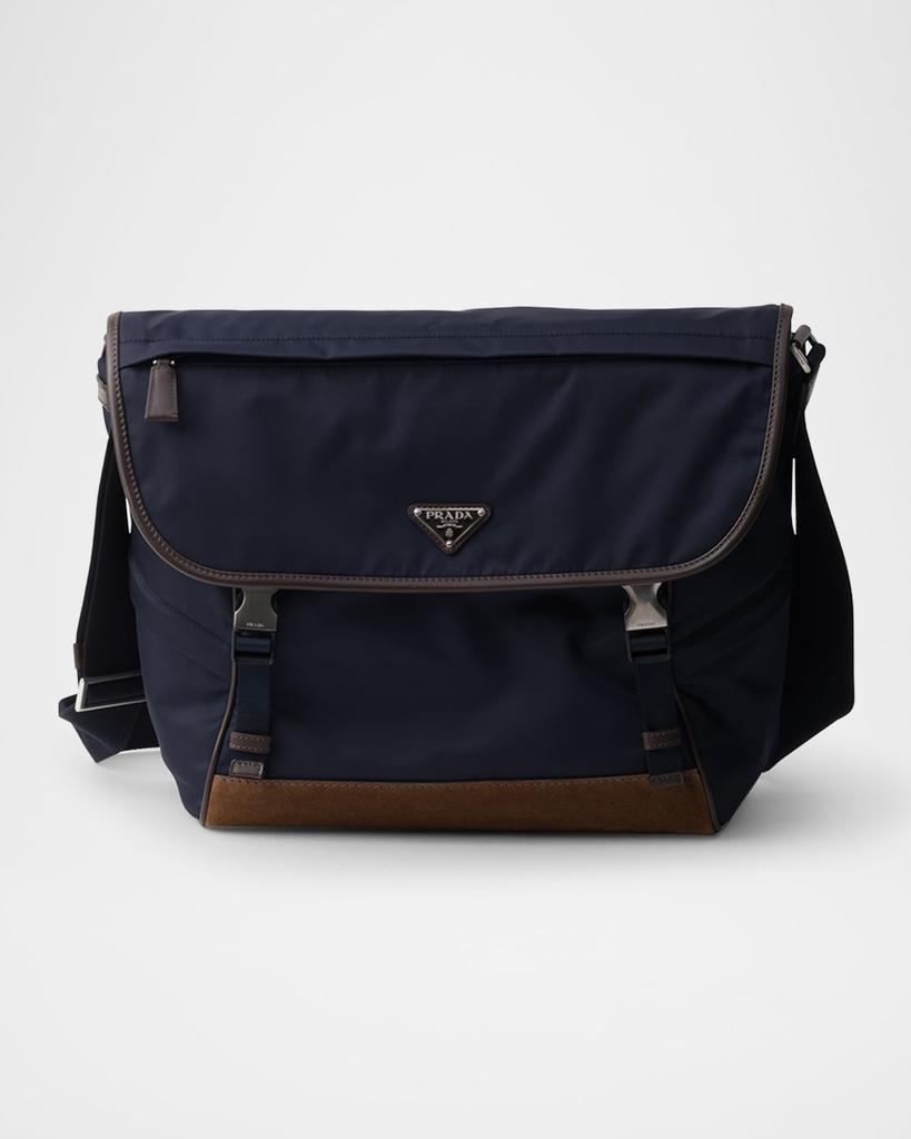 Prada Medium Re-Nylon and Suede Shoulder Bag - Shoulder Bags