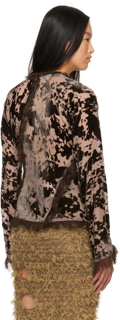 Acne Studios Brown Cow Print Blouse 3